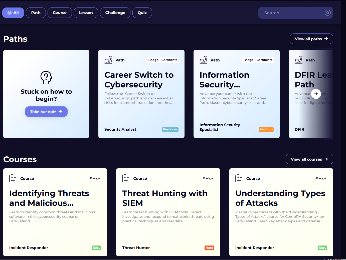 LetsDefend platform screenshot