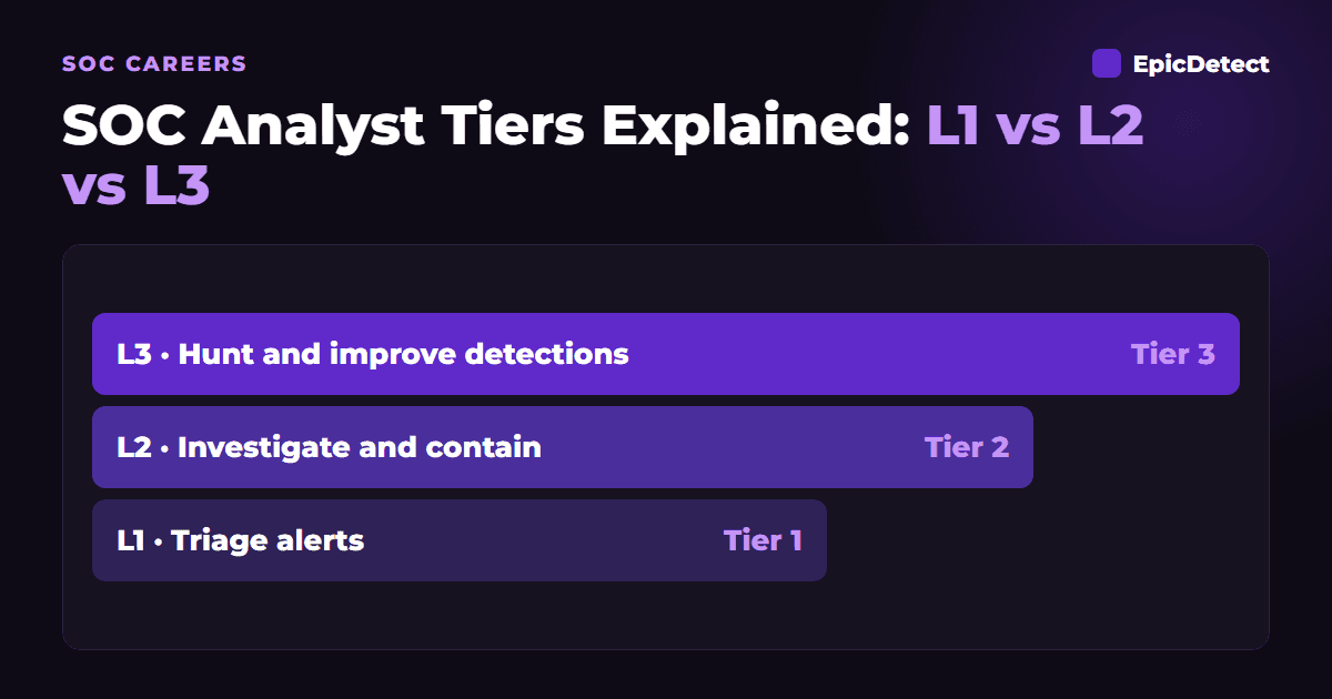 SOC Analyst Tiers Explained: L1 vs L2 vs L3